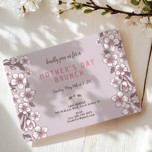Elegant Lavender Floral Mother's Day Brunch Invitation