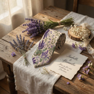 Elegant Lavender Floral Neck Tie