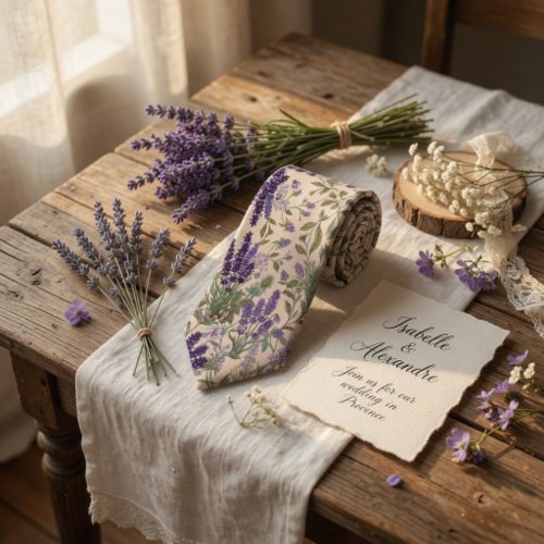 Elegant Lavender Floral  Neck Tie