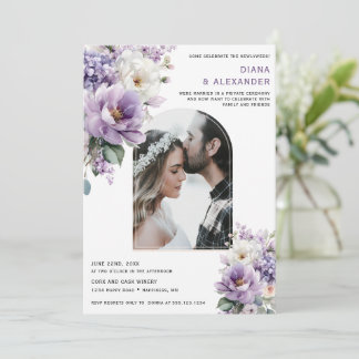 Elegant Lavender Floral Reception Only | Invitation