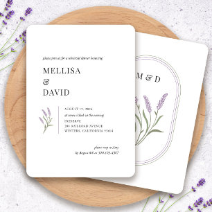 Elegant Lavender Floral Rehearsal Dinner Invitation