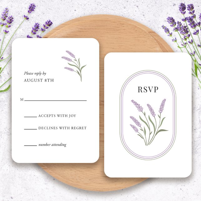 Elegant Lavender Floral RSVP Card (Elegant Lavender Floral RSVP Card by Fiesta Valley Print)