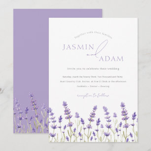 Elegant Lavender Floral Spring Wedding Invitation