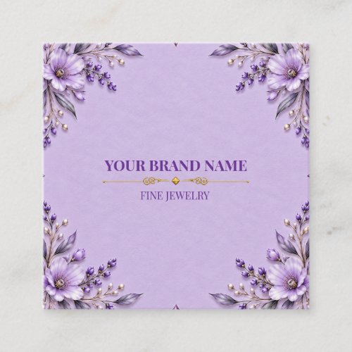 Elegant Lavender Floral Square Ring Card