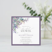 Elegant Lavender Floral Watercolor Bridal Shower Invitation (Standing Front)