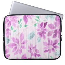 Elegant Lavender Floral Watercolor Laptop Sleeve
