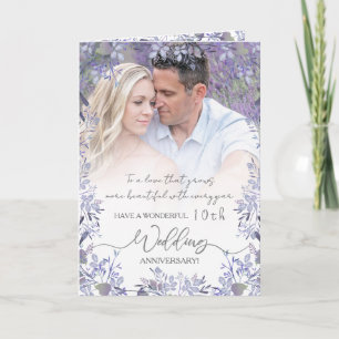 Elegant Lavender Floral Wedding Anniversary Card