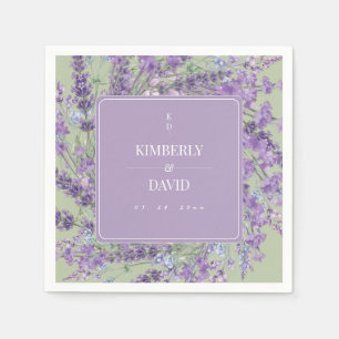 Elegant Lavender Floral Wedding Napkins