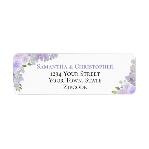 Elegant Lavender Floral Wedding Return Address Label