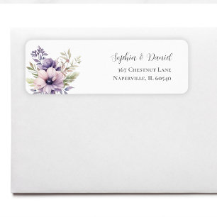 Elegant Lavender Floral Wedding Return Address Label