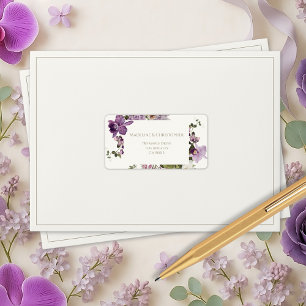 Elegant Lavender Floral Wedding Return Address Label