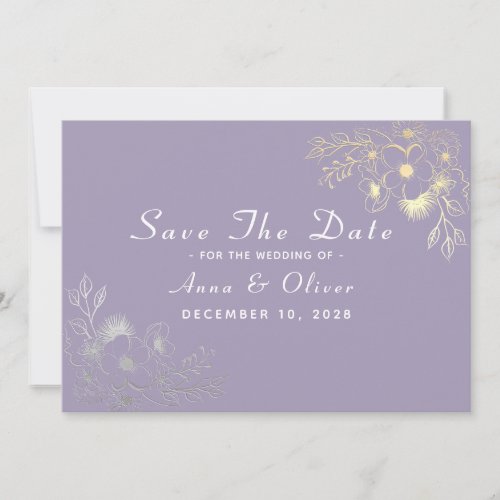 Elegant Lavender Floral Wedding Save The Date