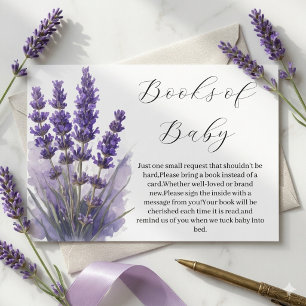 Elegant Lavender Floral Wreath Books for Baby Enclosure Card