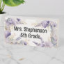 Elegant Lavender Flower Name School Teacher Office Wooden Box Sign