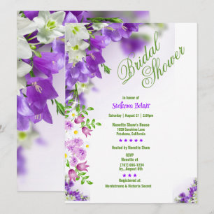 Elegant Lavender Flowers Bridal Shower Invitations