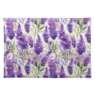 Elegant Lavender Flowers Cloth Placemat