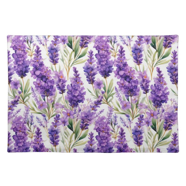 Elegant Lavender Flowers Cloth Placemat (Front)