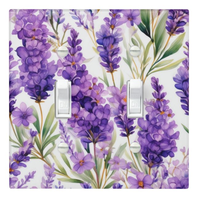 Elegant Lavender Flowers Light Switch Cover (In Situ)