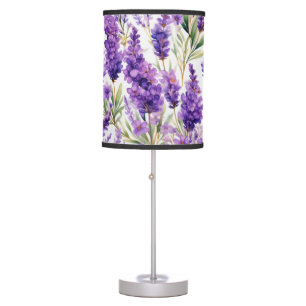 Elegant Lavender Flowers Table Lamp