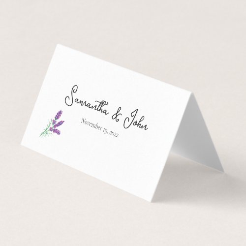 Elegant Lavender Folded Place Card _ Customize