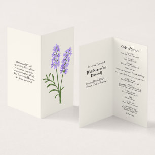 Elegant Lavender Funeral Order of Service Program 