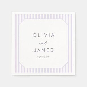 Elegant Lavender Geometric Stripes Napkins