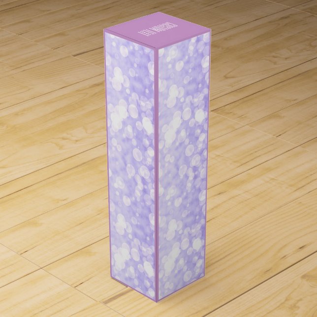 Elegant Lavender Glitter And Sparkles Wine Gift Box (Back)
