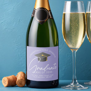 Elegant Lavender Graduate Custom Graduation Party Sparkling Wine Label