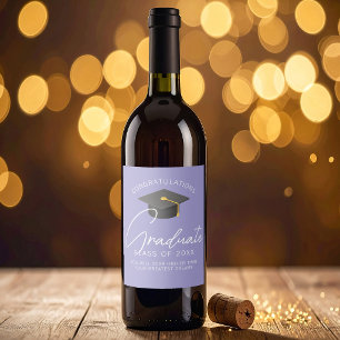 Elegant Lavender Graduate Custom Graduation Party Wine Label