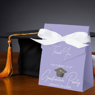 Elegant Lavender Graduation Party Personalized Favor Boxes