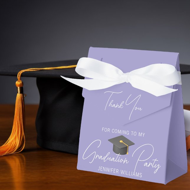 Elegant Lavender Graduation Party Personalized Favor Boxes (Creator Uploaded)