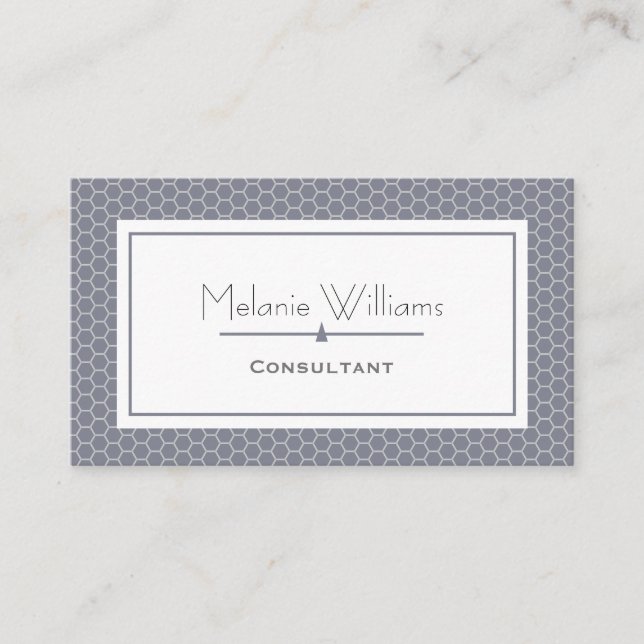 Elegant Lavender Honeycomb Professional Business Card (Front)