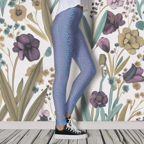 Elegant Lavender Leopard Print Leggings