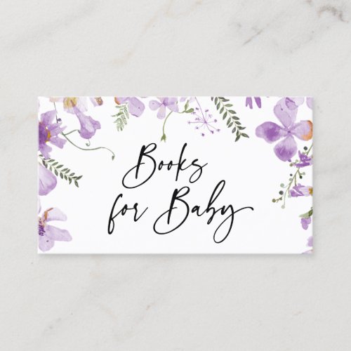 Elegant Lavender Lilac Books For Baby Card