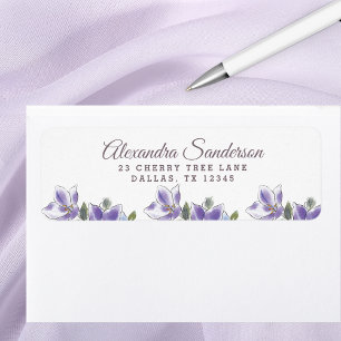 Elegant Lavender Lilac Floral Return Address Label