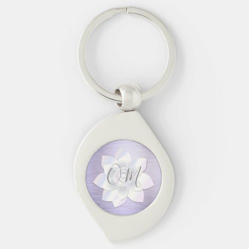 Elegant Lavender Lotus OM      Keychain