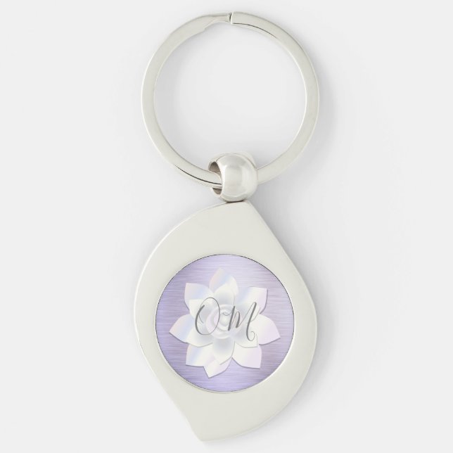 Elegant Lavender Lotus OM      Keychain (Front)