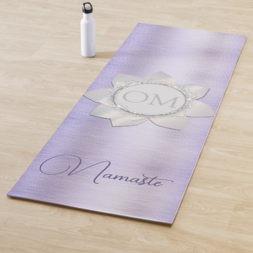 Elegant Lavender Lotus OM Namaste Yoga Mat