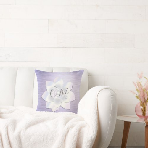 Elegant Lavender Lotus OM   Throw Pillow