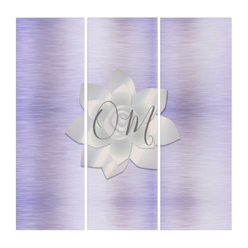 Elegant Lavender Lotus OM Triptych