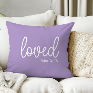 Elegant Lavender Loved Quote Throw Pillow