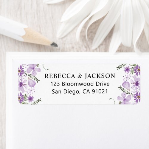 Elegant Lavender Mauve Return Address Label