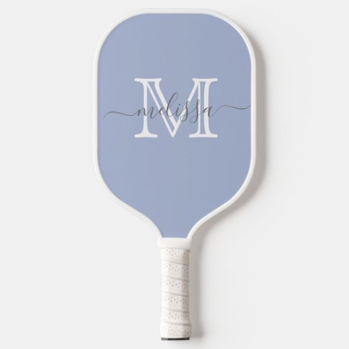 Elegant Lavender Minimal Name and Monogram  Pickleball Paddle