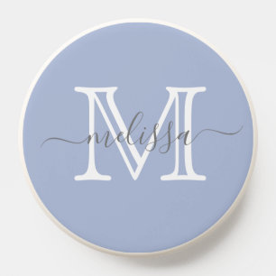 Elegant Lavender Minimal Name and Monogram PopSocket
