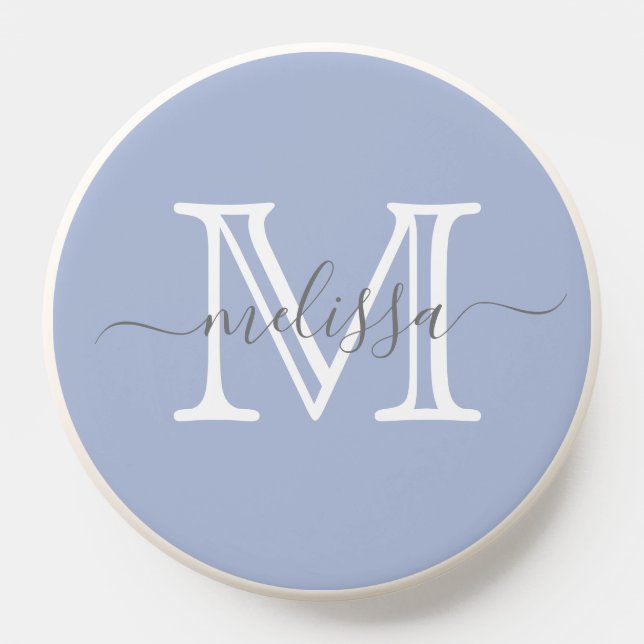 Elegant Lavender Minimal Name and Monogram  PopSocket (Popsocket)