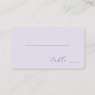 Elegant Lavender Minimalist Calligraphy Place Card