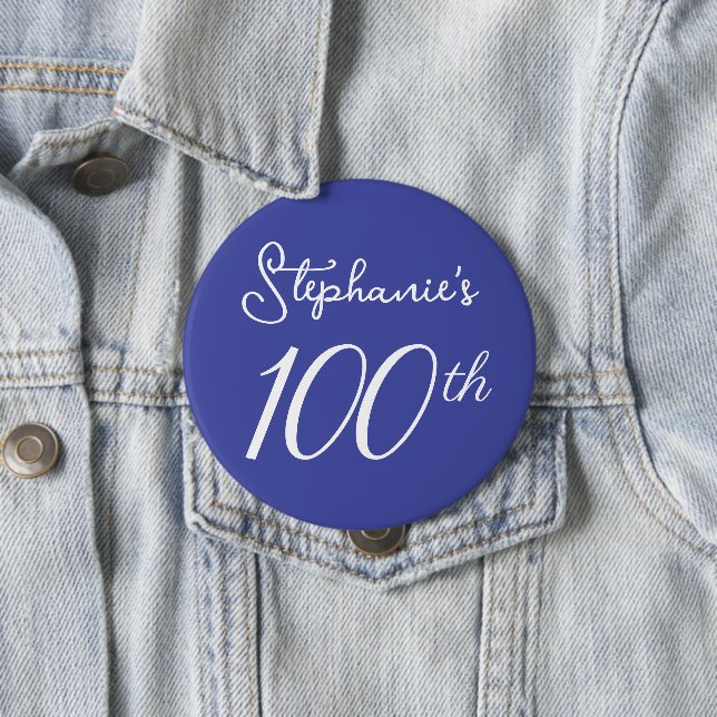 Elegant Lavender Monogram 100th Birthday Button (In Situ)