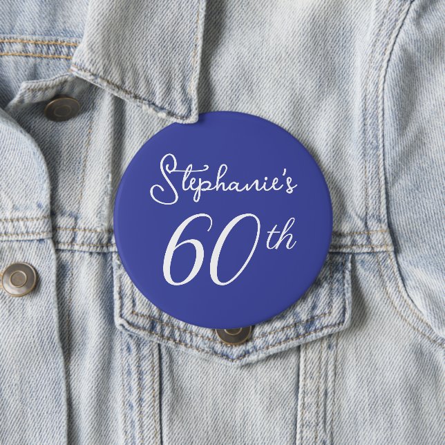 Elegant Lavender Monogram 60th Birthday Party Button (In Situ)