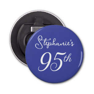 Elegant Lavender Monogram 95th Birthday Party Bottle Opener