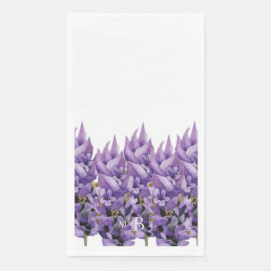 Elegant Lavender Monogram Paper Guest Towels
